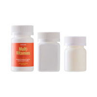 Bouteille en HDPE de petite capacité 60 ml avec bouchon sécurité enfant, pour comprimés, capsules, compléments alimentaires, conteneur de médicaments pour pharmacie, gain de place