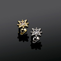 Grillz dentaire de créateur de niche, Pentagramme diamanté étincelant, Décoration dentaire Or Argent, Style Hip Hop, Appareil dentaire personnalisé, OEM ODM