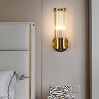 Applique murale LED moderne en verre cristal décoratif de luxe pour chambre, salon, couloir, villa, restaurant