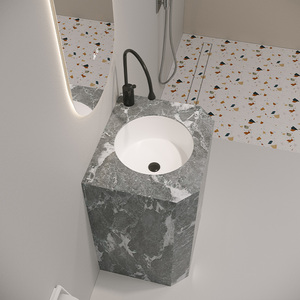 <span class=keywords><strong>อ่าง</strong></span>ล้างหน้าแบบตั้งพื้นทรงรี วัสดุเซรามิกแบบชิ้นเดียวไร้รอยต่อ ดีไซน์หรูหราสไตล์ชาติพันธุ์ เหมาะสำหรับโรงแรม - Product Image 4