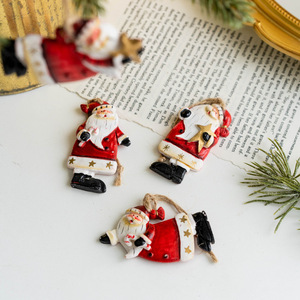 <b>Christmas</b> Resin Santa Ornaments Hanging Retro Style Tree Decorations Mini <b>Figures</b> Hand Painted For <b>Christmas</b> - Product Image 4