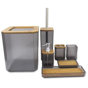 2023 New Waterproof Transparent Plastic Bathroom Accessories Set 7 Pcs Set
