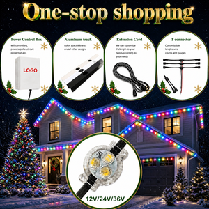 ตัวควบคุมแอปอัจฉริยะ 12V 24V 36V ไฟ LED RGBW 3 ดวง สำหรับภายนอกอาคาร แบบถาวร กันน้ำ IP68 ไฟคริสต์มาสสำหรับติดตั้งใต้หลังคา - Product Image 3