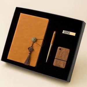 Servicios Corporativos de Cultura China para Empresas: Cuaderno con Grabado, Bolígrafo con Borla, Marcapáginas de Latón, Soporte de Madera, Regalo de Graduación - Product Image 2