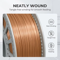 Filament PLA Soie OEM ODM 1,75 mm 1 kg, pour imprimante 3D haute précision, lisse, sans effet de filamentage, brillant, vente en gros, écologique, RoHS, faible odeur
