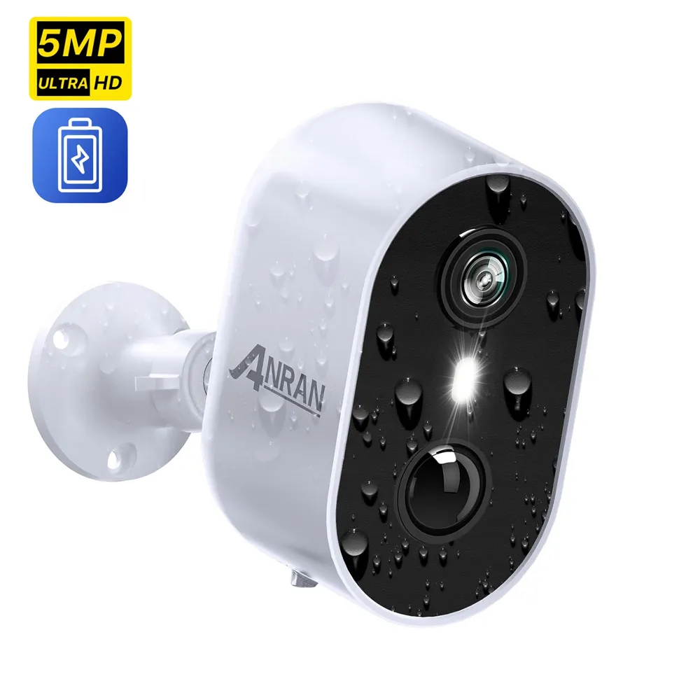 Anran 3k Batterie intérieure 5MP Mini alarme de vision nocturne sans fil couleur Caméra réseau Wifi de sécurité domestique