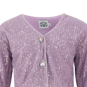 Cardigan da Festa per Ragazze con Paillettes, Maniche Lunghe, <span class=keywords><strong>Tulle</strong></span>, Bordi <span class=keywords><strong>in</strong></span> Piume, Strass, Rete Traforata, Scollo a V, Traspirante e ad Asciugatura Rapida - Product Image 3