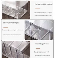Boîte de rangement transparente pour câbles avec couvercle, en plastique, pour chargeurs de bureau, avec séparateurs, vente en gros