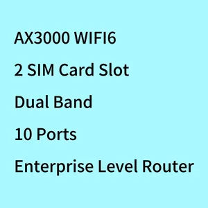 Enrutador de nivel empresarial, enrutador inalámbrico de banda dual 5G con tarjeta SIM de 8 puertos LAN WIFI6 AX3000