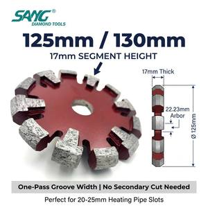 Lame de scie diamantée pour découpe de joints de béton, 125mm 130mm, épaisseur 17mm, pour chauffage au sol (Néerlandes, Pologne) - Product Image 2
