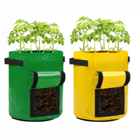 Sacs de culture en plastique biodégradable et écologiques, très résistants, avec 4 poignées, capacité de 1000 ml, pour légumes et fleurs