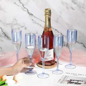 Flûtes à champagne en plastique bleu en gros, <span class=keywords><strong>verres</strong></span> à vin <span class=keywords><strong>incassables</strong></span>, flûtes en acrylique <span class=keywords><strong>incassables</strong></span> <span class=keywords><strong>pour</strong></span> mariage, fête, bar à mimosa - Product Image 4