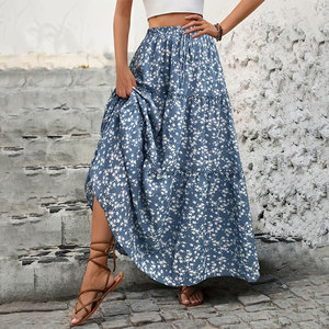 <span class=keywords><strong>Robe</strong></span> longue évasée florale pour femme, design à 3 couches superposées, légère, respirante, couleurs vives et fraîches pour le printemps, l'été et les voyages - Product Image 6