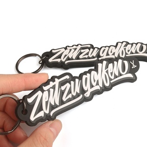 Bán Buôn Quà Tặng Tùy Chỉnh Nổi 3D Thương Hiệu Logo Đen Kim Loại Vòng Mềm PVC Cao Su Keychains Cho Hành Lý Túi Xách - Product Image 5