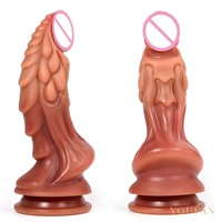 Vente en gros de dildo réaliste en silicone liquide, jouet sexuel pour femmes, en forme de Qilin, 100% étanche, 400g