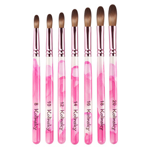 Custom Logo Kolinsky Acrylic <b>Nail</b> Brush Crystal Powder Dipping Flower Painting Carving Pen for Salon - Product Image 4