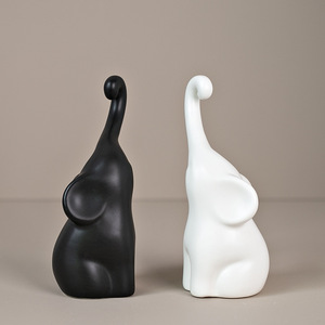 European Style Cute Pair of <b>Elephants</b> Ceramic Ornament for Holiday <b>Gift</b> Home Decor Display - Product Image 2