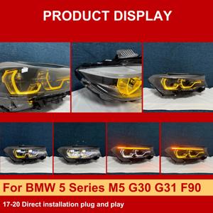 J ONE Nuovi Accessori Auto Interruttore Giallo Bianco per Fari Abbaglianti per BMW Serie 5 M5 G30 G31 <span class=keywords><strong>F90</strong></span> 2017-2020 - Product Image 5