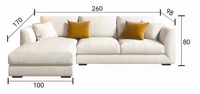 Canapé d'angle moderne 2026 en velours blanc en forme de U, ensemble de canapés moelleux surdimensionnés pour salon, mobilier de luxe