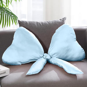 Cojín Decorativo Grande Azul, Estilo Satinado, Forma de Lazo, Cojín Coqueta para Sofá, Oficina, Lumbar, Decoración Estética, Cojín de Satén - Product Image 3