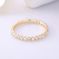 Bague d'éternité tendance minimaliste en argent sterling 925 plaqué or avec moissanite 3 mm, vente en gros, pour femmes et hommes