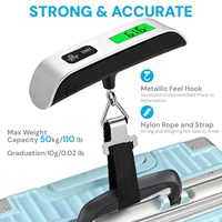 Báscula de equipaje de viaje con cinta métrica, superventas, precisa, 50 kg, báscula de mano, báscula electrónica portátil exprés