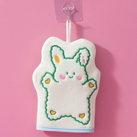 Gant de bain exfoliant mignon en forme de lapin de dessin animé pour enfants, à suspendre, pour le bain à domicile, pour bébé, pour gommer la peau