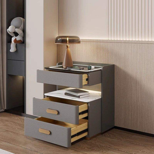 Mesita de Noche Inteligente para el Hogar, Moderna y Minimalista, con Carga Inalámbrica, Cajón de Almacenamiento, Mueble Funcional para Dormitorio - Product Image 4