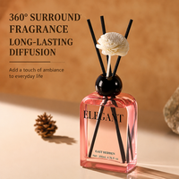 Diffuseur d'ambiance carré 200 ml avec bâtonnets noirs et capuchon floral, huile parfumée colorée pour aromathérapie