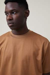 T-shirt kaki à manches courtes et col rond pour homme T-shirt à manches courtes brodé imprimé personnalisé lourd pour homme - Product Image 4