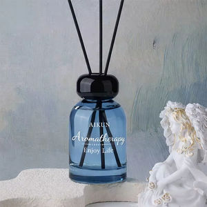 Difusor de Aromas Aikun Personalizado de 200 ml, Frasco de Vidrio Azul de Lujo con Etiqueta Privada, Fragancia Duradera con Varillas de Ratán, Decoración para el Hogar - Product Image 1