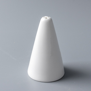 Vente en gros d'articles de cuisine pour la maison, salières et poivrières en céramique blanche en forme de cône, salière et poivrière en céramique pour la cuisine - Product Image 2