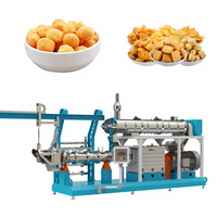 Ligne de production de boules de maïs soufflées, extrudeuse à double vis, snacks de maïs soufflés pour les aliments de collation