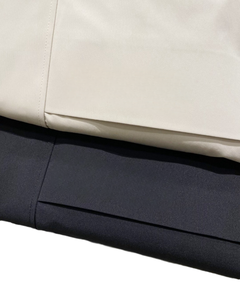 Veste à capuche mi-longue tendance pour hommes et femmes, beige/noir, color-block avec plusieurs poches, vêtement d'extérieur décontracté pour tous les jours - Product Image 6