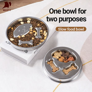 अनुकूलित लोगो टिकाऊ पुनः प्रयोज्य आधुनिक पालतू उत्पाद खाद्य जल फीडर कंटेनर स्टेनलेस स्टील कुत्ते धीमी फीडर कटोरे - Product Image 5