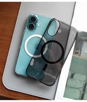 Coque rigide magnétique transparente HD ultra-fine 1,3 mm pour iPhone 17 16 15 14 Plus 13 12 Pro Max, compatible avec la charge sans fil