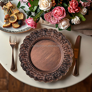 Bandeja de Frutas de Alta Calidad, Plato para Dim Sum, Estilo Europeo, Dorado Antiguo, Platos Redondos de Plástico para Bodas y Hoteles - Product Image 5