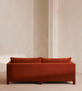 Divano Compatto a 2 Posti in Velluto Arancione Ricco, Moderno ed Elegante, Confortevole e Stiloso per Spazi Interni - Product Image 5