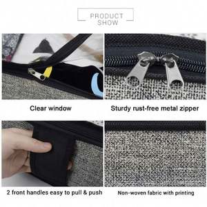 Sacs de rangement pliables légers sous le lit, boîte de rangement sous le lit, organisateur respirant à fermeture éclair pour la chambre à coucher avec fenêtre transparente - Product Image 5