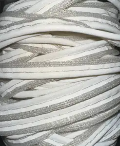 कपड़ों के लिए अनुकूलन योग्य सफेद रिफ्लेक्टिव बद्धी उच्च दृश्यता सिल्वर रिफ्लेक्टिव पाइपिंग
