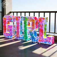 Chiffres holographiques 3D personnalisés en LED « 2027 » en acrylique irisé pour la décoration du Nouvel An