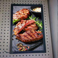 Cadre lumineux LED ultra-mince pour affichage publicitaire, idéal pour les menus de restaurants de restauration rapide, les affiches de cinéma et la photographie.