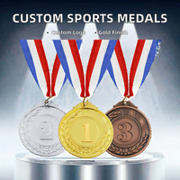 Médailles en métal plaqué or gravées avec logo personnalisé en gros pour les matchs de football, de basketball, de baseball et autres sports - Or, argent, bronze
