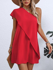Robe à deux pièces factice sexy de style européen et américain, style vacances d'été, sans manches, jupe trapèze - Product Image 2