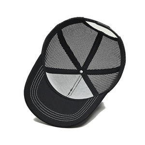 قبعة سائق شاحنة رياضية عالية الجودة من قماش أكسفورد، مخصصة بشعار مطرز ثلاثي الأبعاد، تصميم خماسي الأجزاء باللون الأسود الكامل - Product Image 6