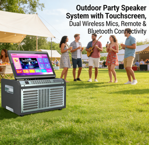 Sistema de Karaoke Profesional GENCE High para el Hogar con Pantalla Táctil Inteligente, Micrófonos Inalámbricos Duales y Batería - Product Image 6