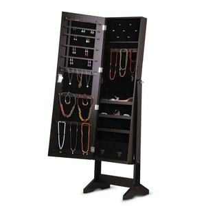 OEM Wood <strong>Mirrored</strong> Standing Jewelry <strong>Cabinet</strong> with Full Length Mirror Wholesale <strong>Jewellery</strong> Storage <strong>Cabinet</strong> - Product Image 4