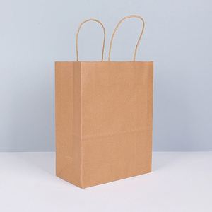 Sac fourre-tout en papier kraft personnalisé marron, blanc et coloré avec poignée en corde, recyclable et logo imprimé pour la promotion de vente au détail, prix d'usine - Product Image 5