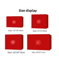 Caja Rígida de Lujo Personalizada con Doble Puerta Plegable y Cierre con Rosa en Relieve para Set de Embalaje de Perfumes y Joyas de Estilo Chino Oriental