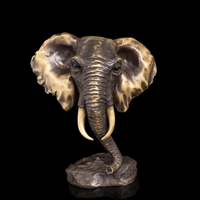 Statue d'éléphant de marche en bronze, sculpture drôle de mère et de bébé décorée dans le jardin